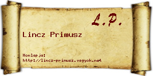 Lincz Primusz névjegykártya